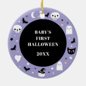 Cute Baby's First Halloween Foto Keramisch Ornament (Achterkant)