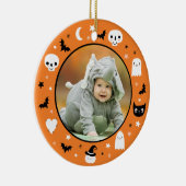 Cute Baby's First Halloween Photo Ornament (Rechts)