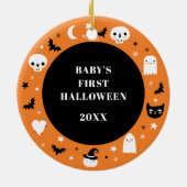 Cute Baby's First Halloween Photo Ornament (Achterkant)
