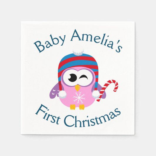 Cute Baby's first-kerstboompapier Napkins Servet (Voorkant)