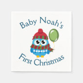 Cute Baby's First Kerstoowl & ballon Servet (Voorkant)