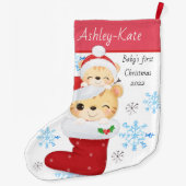 Cute Babys First Kerstpinguin en Cat Kitten Grote Kerstsok (Achterkant)