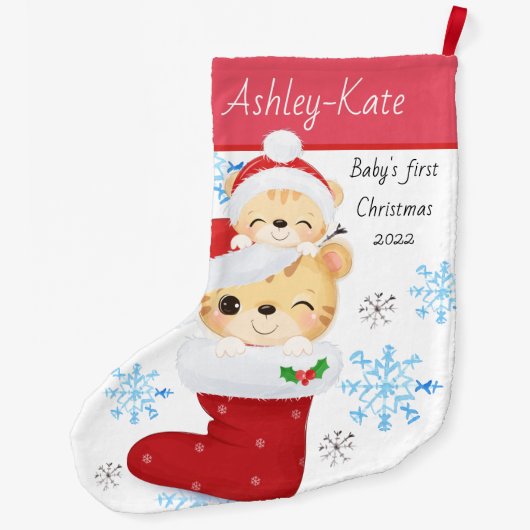 Cute Babys First Kerstpinguin en Cat Kitten Grote Kerstsok (Achterkant)