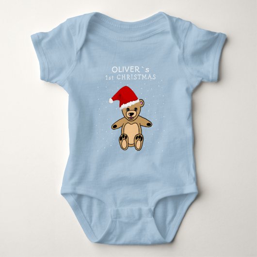 Cute Baby's first-kerstteddy Bear Santa Hat Romper (Voorkant)