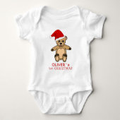 Cute Baby's first-kerstteddy Bear Santa Hat Romper (Voorkant)
