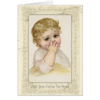 Cute Baby's Kiss Antiek Illustratie