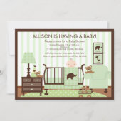 Cute Baby's Room Scene Shower Invitation Kaart (Voorkant)