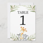 Cute babysafari-dieren 13x18 cm tafel nummers kaart (Voorkant)