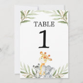 Cute babysafari-dieren 13x18 cm tafel nummers kaart (Achterkant)