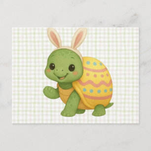 Cute babyschild Pasen/Lente Schildpad Feestdagenkaart