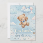 Cute babyshower uitnodiging met voorspellings spel (Voorkant)