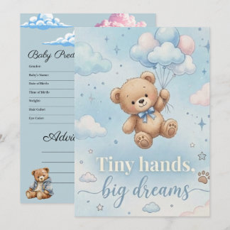 Cute babyshower uitnodiging met voorspellings spel