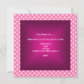 Cute babyshower uitnodiging Roze Stip Cadeaus Beer (Achterkant)