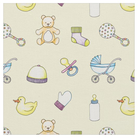 Cute babyshowerpatroon stof (Close Up)