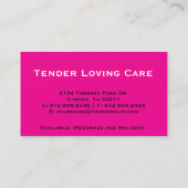 Cute Babysitter of Childcare Visitekaartje (Achterkant)