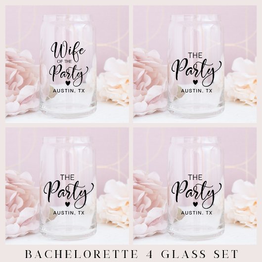 Cute Bachelorette Party Blikvorm Glas