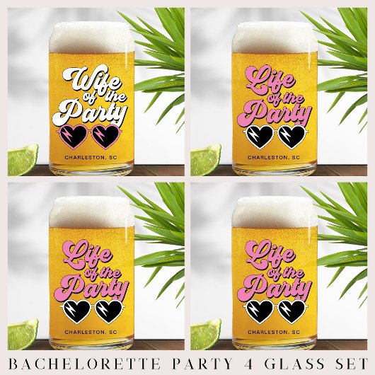 Cute Bachelorette Party Blikvorm Glas
