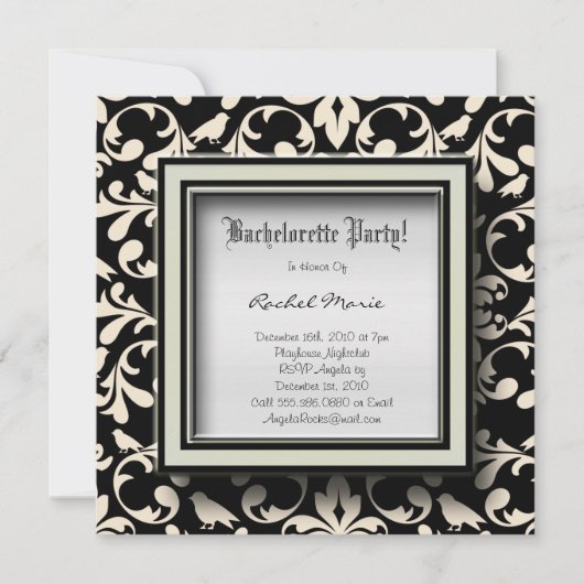 CUTE Bachelorette Party Designer nodigt uit Kaart (Voorkant)