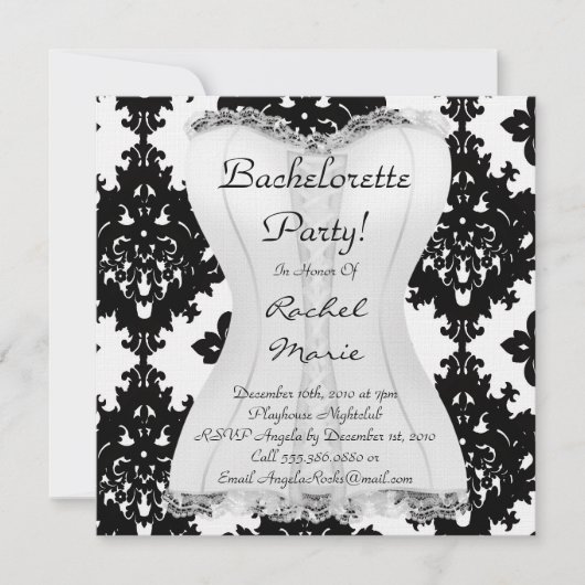 CUTE Bachelorette Party Designer nodigt uit Kaart (Voorkant)