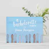 Cute Bachelorette Party Waterverf Spa QR Code Kaart (Staand voorkant)