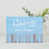 Cute Bachelorette Party Waterverf Spa QR Code Kaart (Staand voorkant)