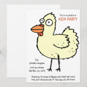 Cute Bachelorette Party White Hen Cartoon Kaart (Voorkant / Achterkant)