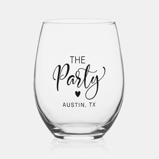 Cute Bachelorette Party Wijnglas Zonder Voet (Voorkant)