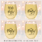 Cute Bachelorette Party Wijnglas Zonder Voet
