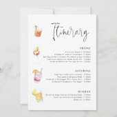 Cute Bachelorette Weekend Reis Cocktail Kaart (Achterkant)