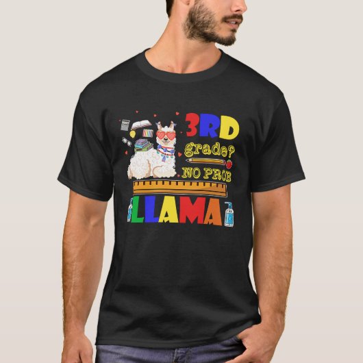 Cute Back To School 3rd Grade No Prob Llama Teache T-shirt (Voorkant)