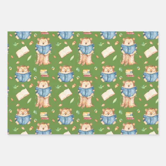 Cute Back to School Animal Classroom Pattern Inpakpapier Vel (Voorkant 2)