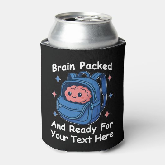 Cute Back-to-School Customizable “Brain Ready" Blikjeskoeler (Blikje Voorkant)