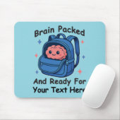 Cute Back-to-School Customizable “Brain Ready" Muismat (Met muis)