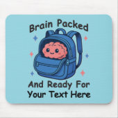 Cute Back-to-School Customizable “Brain Ready" Muismat (Voorkant)