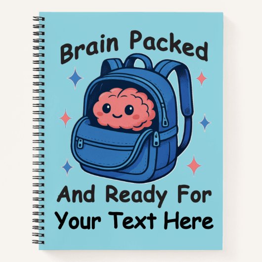 Cute Back-to-School Customizable “Brain Ready" Notitieboek (Voorkant)