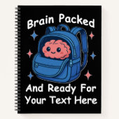 Cute Back-to-School Customizable “Brain Ready" Notitieboek (Voorkant)