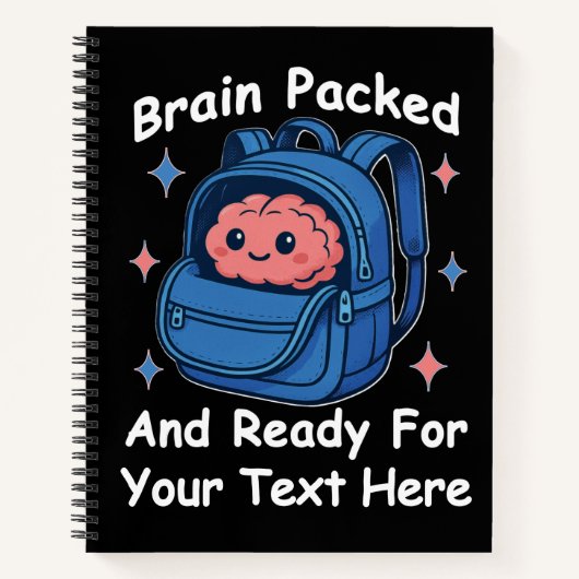 Cute Back-to-School Customizable “Brain Ready" Notitieboek (Voorkant)