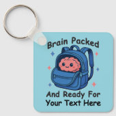 Cute Back-to-School Customizable “Brain Ready" Sleutelhanger (Voorkant)