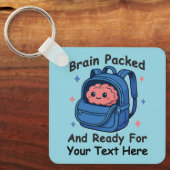 Cute Back-to-School Customizable “Brain Ready" Sleutelhanger (Voorkant)