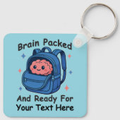 Cute Back-to-School Customizable “Brain Ready" Sleutelhanger (Achterkant)