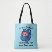 Cute Back-to-School Customizable “Brain Ready" Tote Bag (Voorkant)