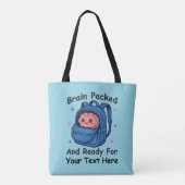 Cute Back-to-School Customizable “Brain Ready" Tote Bag (Achterkant)