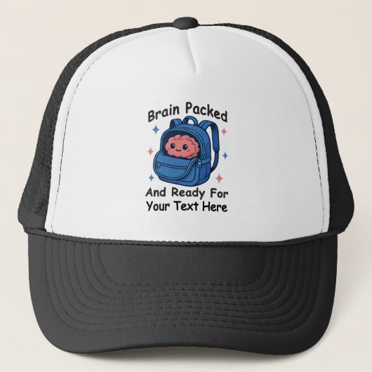 Cute Back-to-School Customizable “Brain Ready" Trucker Pet (Voorkant)