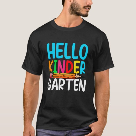 Cute Back To School Hello Kindergarten First Day O T-shirt (Voorkant)