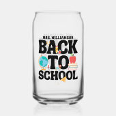 Cute Back To School Teacher Blikvorm Glas (Voorkant)