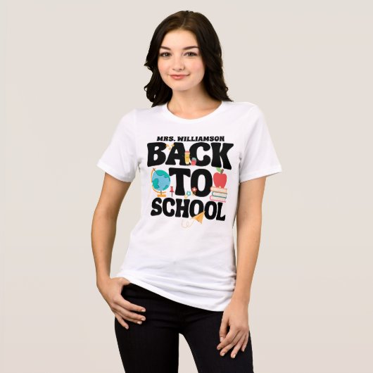 Cute Back To School Teacher Tri-Blend Shirt (Voorkant volledig)