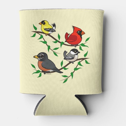 Cute Backyard Birds Blikjeskoeler (Voorkant)