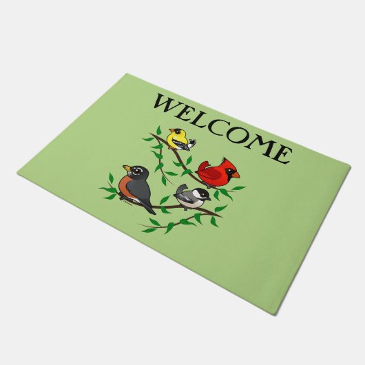 Cute Backyard Birds Deurmat (Schuin)