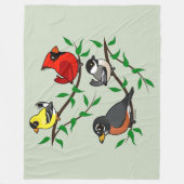 Cute Backyard Birds Fleece Deken (Voorkant)