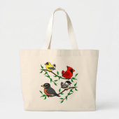 Cute Backyard Birds Grote Tote Bag (Voorkant)